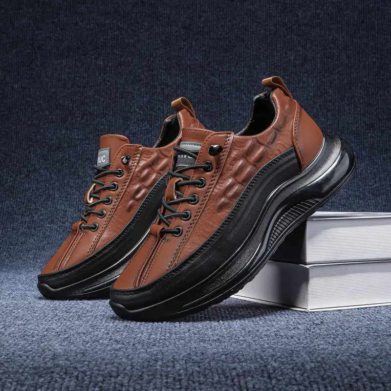 [ COMPRE 1 E LEVE 2 ] Tênis Masculino Estilo Couro de Crocodilo