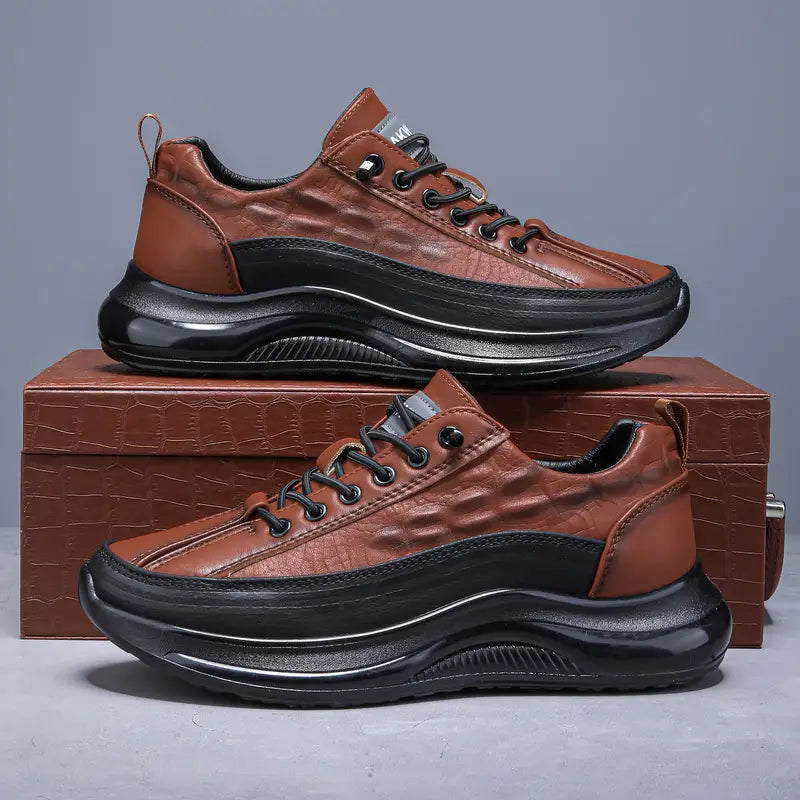 [ COMPRE 1 E LEVE 2 ] Tênis Masculino Estilo Couro de Crocodilo